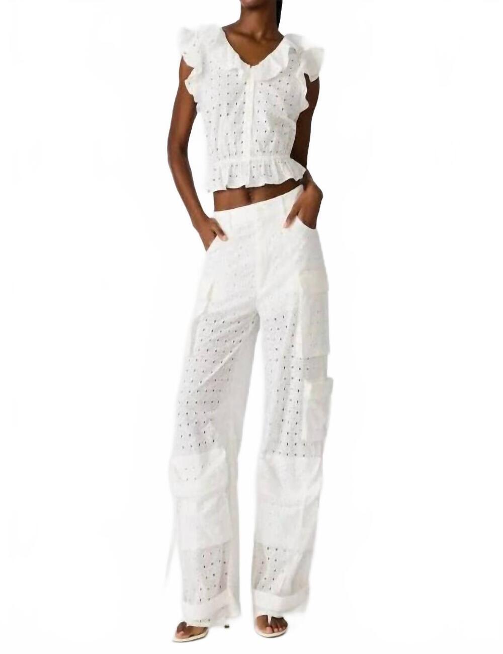 NEW STEVE MADDEN women's cargo duo pant in white
